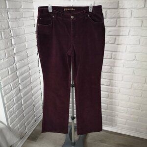 St John's Bay Ladies Size 12 Purple Bootcut Corduroy Pants